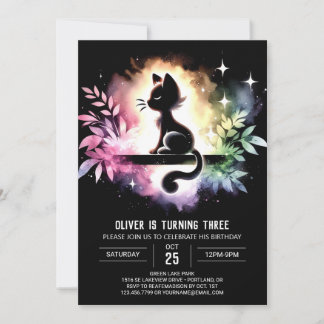 Fantasy Kids Cat Geburtstag Einladung