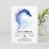 Fantasy Kids Dragon Adventure Geburtstag Einladung (Stehend Vorderseite)