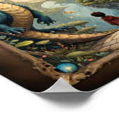 Fantasy-Kind und Drache Poster (Ecke)