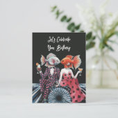 Fantasy Kissing Fish Celebrate Happy Birthday Postkarte (Stehend Vorderseite)