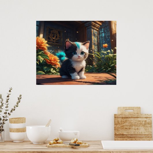 *~* Fantasy Kitty Cat 5:4 Feline Kitten Poster (Küche)