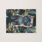 Fantasy Kitty mit Schmetterlingen Jigsaw Puzzle (Horizontal)