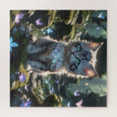 Fantasy Kitty mit Schmetterlingen Puzzle (Horizontal)