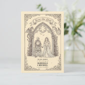 Fantasy Knight Dragon Gothic Wedding Save The Date (Stehend Vorderseite)