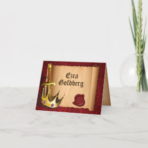 Fantasy Knight Medieval Bar Mitzvah Vielen Dank Dankeskarte