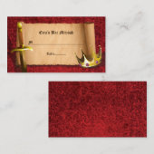 Fantasy Knight Schwert Mittelalterliche Zeiten Bar Platzkarte (Vorne/Hinten)