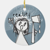 Fantasy Koch vs Reality kochen kulinarische Weihna Keramik Ornament (Hinten)