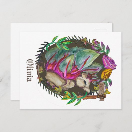 Fantasy kohlrabi Igel - niedlicher Igel Postkarte (Vorne/Hinten)