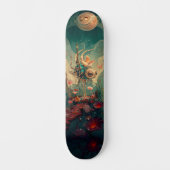 Fantasy kosmic Roboter Art Skateboard (Vorderseite)