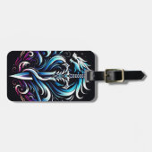 Fantasy-Krieger Mystischer Drache Schwert Flamme Gepäckanhänger (Vorderseite horizontal)