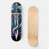 Fantasy-Krieger Mystischer Drache Schwert Flamme Skateboard (Vorderseite)