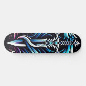 Fantasy-Krieger Mystischer Drache Schwert Flamme Skateboard (Horizontal)