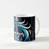 Fantasy-Krieger-Mystischer-Drachenschwert-Flamme Kaffeetasse (VorderseiteRechts)