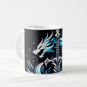 Fantasy-Krieger-Mystischer-Drachenschwert-Flamme Kaffeetasse (Vorderseite Links)