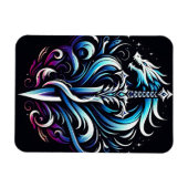 Fantasy-Krieger-Mystischer-Drachenschwert-Flamme Magnet (Horizontal)