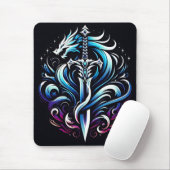 Fantasy-Krieger-Mystischer-Drachenschwert-Flamme Mousepad (Mit Mouse)