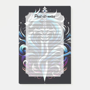 Fantasy-Krieger-Mystischer-Drachenschwert-Flamme Post-it Klebezettel