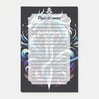 Fantasy-Krieger-Mystischer-Drachenschwert-Flamme Post-it Klebezettel