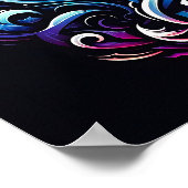 Fantasy-Krieger-Mystischer-Drachenschwert-Flamme Poster (Ecke)