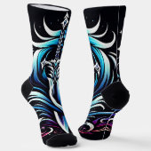 Fantasy-Krieger-Mystischer-Drachenschwert-Flamme Socken (Gewinkelt)