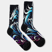 Fantasy-Krieger-Mystischer-Drachenschwert-Flamme Socken (Rechts)
