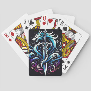 Fantasy-Krieger-Mystischer-Drachenschwert-Flamme Spielkarten