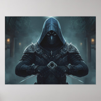 Fantasy-Kunst: „Der Flüsterer der arkanen Schatten Poster
