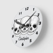 Fantasy Kunst Schädel Design Personalisiert Runde Wanduhr (Winkel)