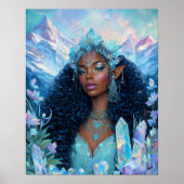 Fantasy-Kunst Schwarze Mädchen Schwarze Königin El Poster (Vorne)