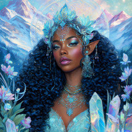 Fantasy-Kunst Schwarze Mädchen Schwarze Königin El Poster