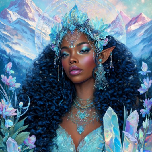 Fantasy-Kunst Schwarze Mädchen Schwarze Königin El Poster