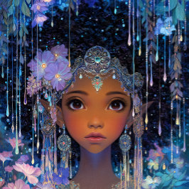 Fantasy-Kunst Schwarze Mädchen Schwarze Königin El Poster