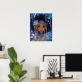 Fantasy-Kunst Schwarze Mädchen Schwarze Königin El Poster (Heimbüro)