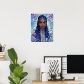 Fantasy-Kunst Schwarze Mädchen Schwarze Königin Gö Poster (Heimbüro)