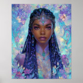 Fantasy-Kunst Schwarze Mädchen Schwarze Königin Gö Poster (Vorne)
