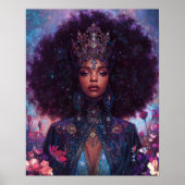 Fantasy-Kunst Schwarze Mädchen Schwarze Königin Gö Poster (Vorne)