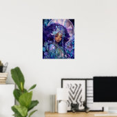 Fantasy-Kunst Schwarze Mädchen Schwarze Königin Gö Poster (Heimbüro)