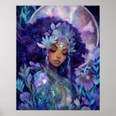 Fantasy-Kunst Schwarze Mädchen Schwarze Königin Gö Poster (Vorne)