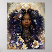 Fantasy-Kunst Schwarze Mädchen Schwarze Königin Gö Poster (Vorne)