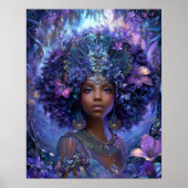 Fantasy-Kunst Schwarze Mädchen Schwarze Königin Gö Poster (Vorne)