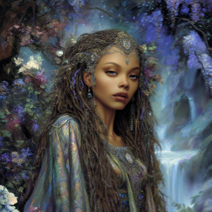 Fantasy-Kunst Schwarze Mädchen Schwarze Königin Gö Poster