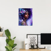 Fantasy-Kunst Schwarze Mädchen Schwarze Königin Gö Poster (Heimbüro)