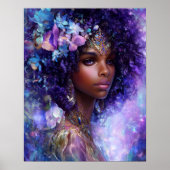 Fantasy-Kunst Schwarze Mädchen Schwarze Königin Gö Poster (Vorne)
