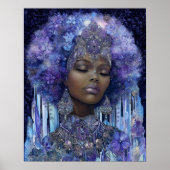 Fantasy-Kunst Schwarze Mädchen Schwarze Königin Gö Poster (Vorne)