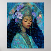Fantasy-Kunst Schwarzes Mädchen Schwarze Königin G Poster (Vorne)