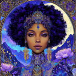 Fantasy-Kunst Schwarzes Mädchen Schwarze Königin G Poster