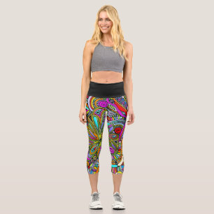 Fantasy-Kunst skizzieren - Abstrakte Blumen 1 Capri Leggings