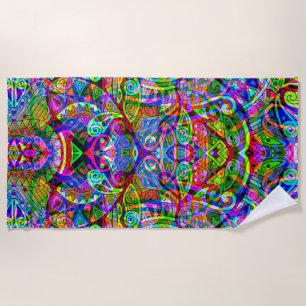 Fantasy-Kunst skizzieren - Abstrakte Neon-Schicht Strandtuch