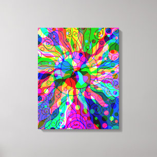 Fantasy-Kunst skizzieren - Abstrakte Neon-Verschie Leinwanddruck
