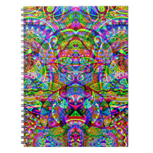 Fantasy-Kunst skizzieren - Abstrakte Neon-Verschie Notizblock